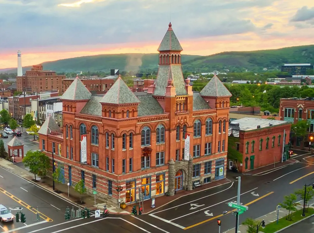 An aerial view of The Rockwell Museum.