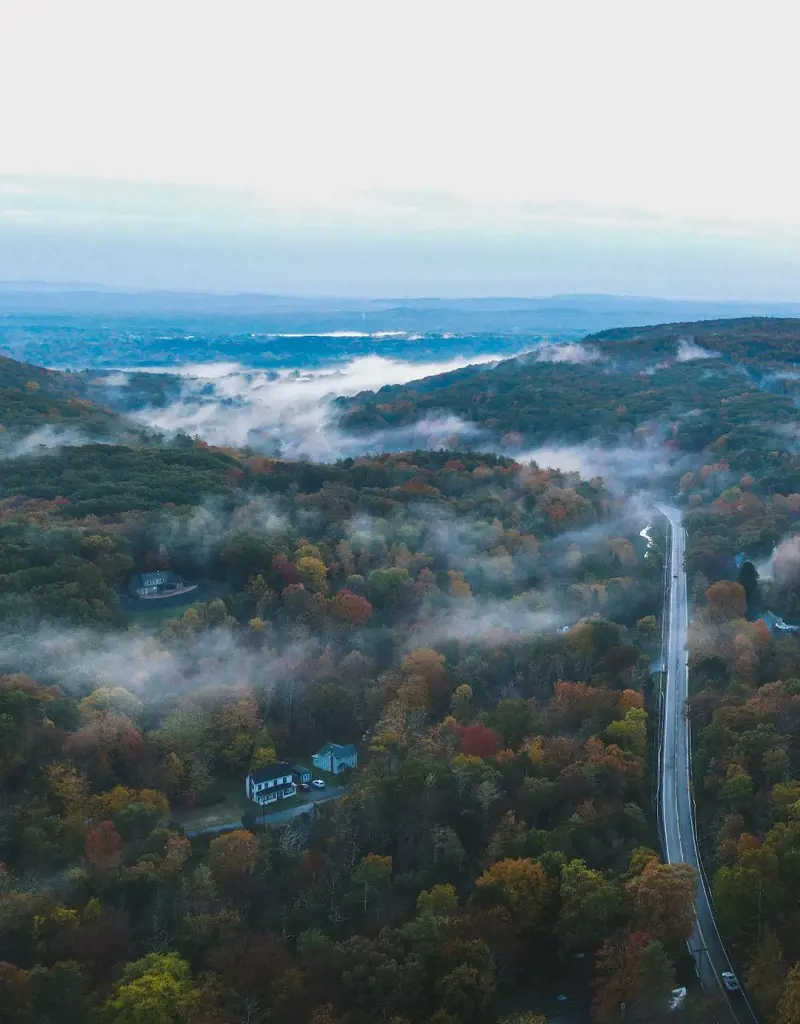 Stunning aerial view of Catskill Mountain (photo by @pablodcastillojr)