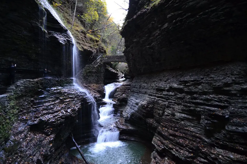 Stunning waterfall view at Watkins Glen State Park
