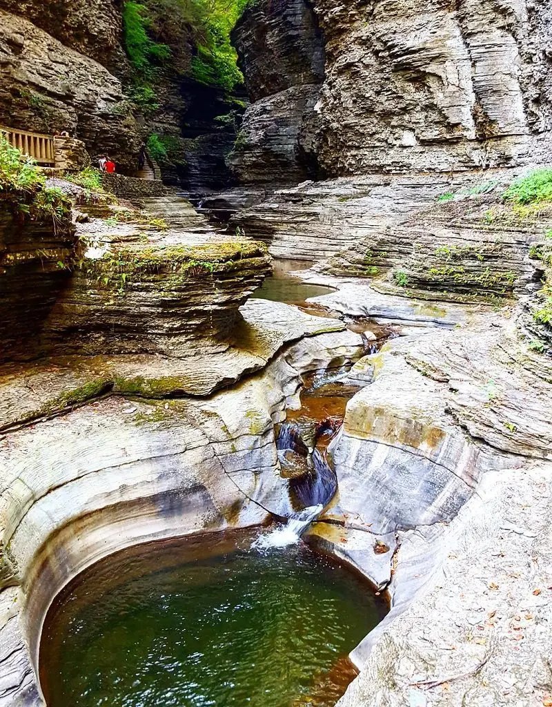 Beautiful waterfall at at Watkins Glen State Park