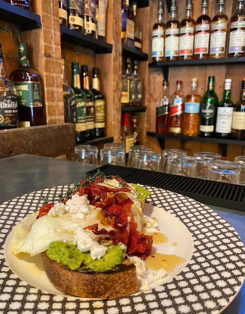 Enjoy delicious avacado toast at Nickel's Pit BBQ