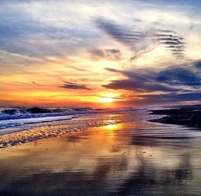 Beautiful sunset captured from Jones Beach State Park