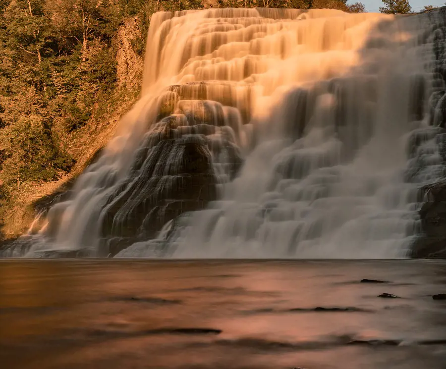 Ithaca Falls during the sunset. (Photo By: Catia Dombaxe)