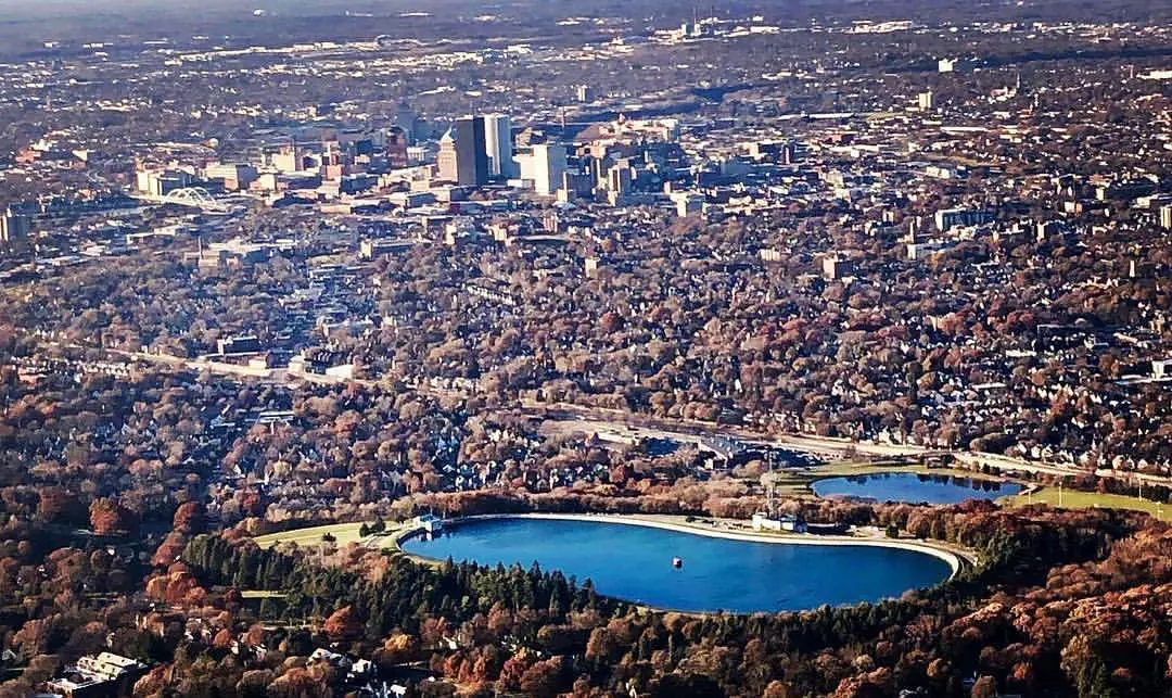 Aerial view of Cobbs Hill Park. @breevasickanin